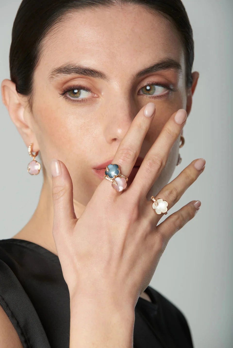 Pasquale Bruni Petit Joli Lunaire 18ct Rose Gold Pearl Of The Moon Diamond Ring