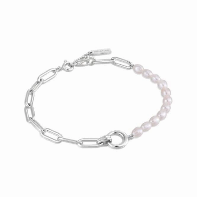 Pearl Chunky Link Chain Bracelet B043-02H