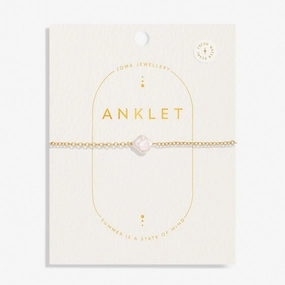 Pearl Clover Gold Plated Anklet 8531