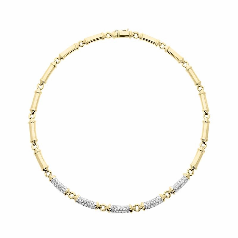 Picchiotti 18ct Yellow Gold 0.87ct Diamond Bar Necklace