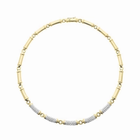 Picchiotti 18ct Yellow Gold 0.87ct Diamond Bar Necklace