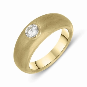 Picchiotti 18ct Yellow Gold Diamond Brushed Ring D