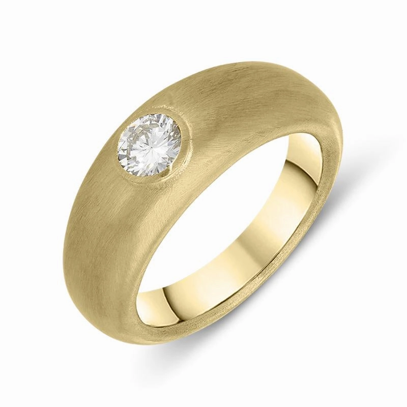 Picchiotti 18ct Yellow Gold Diamond Brushed Ring D