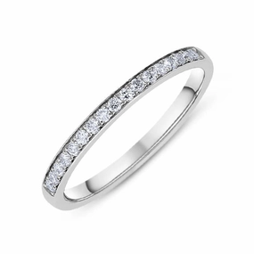 Platinum 0.15ct Diamond Grain Set Wedding Half Eternity Ring