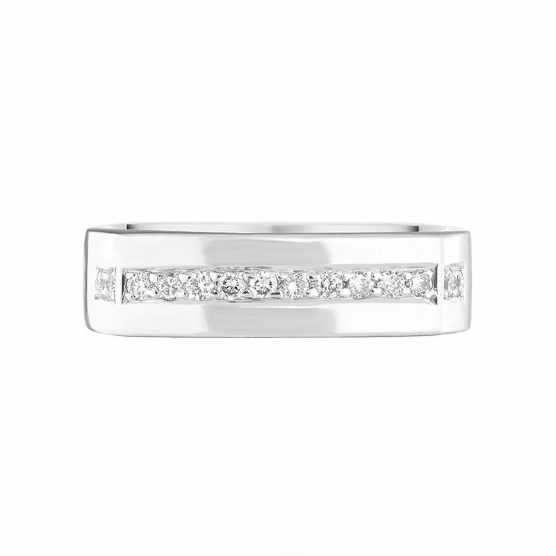 Platinum 0.18ct Diamond Row Oblong Wedding Ring
