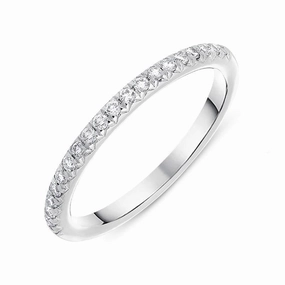 Platinum 0.20ct Diamond Brilliant Cut Wedding Half Eternity Ring