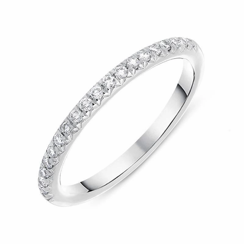 Platinum 0.20ct Diamond Brilliant Cut Wedding Half Eternity Ring