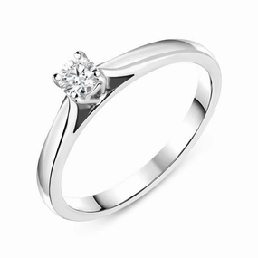Platinum 0.20ct Diamond Solitaire Ring