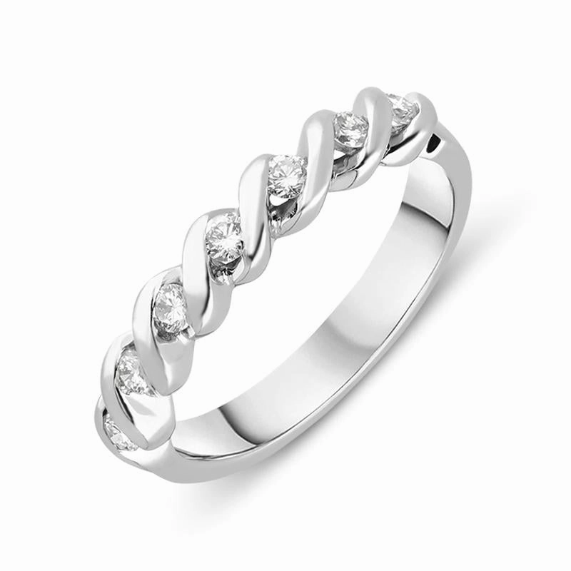 Platinum 0.25ct Diamond rope Twist Half Eternity Ring
