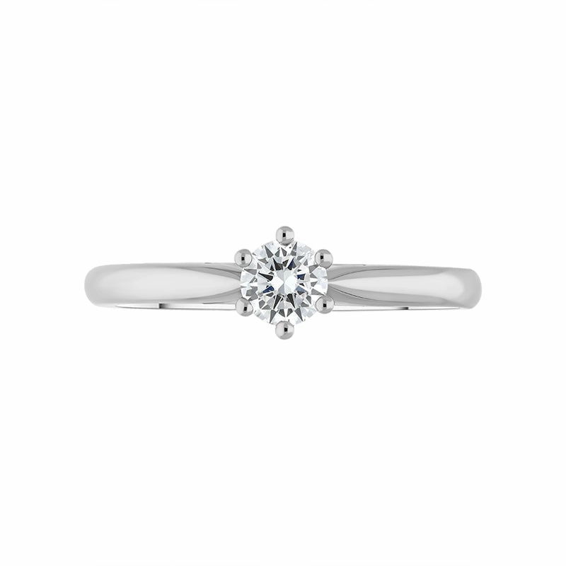 Platinum 0.26ct Diamond Round Brilliant Cut Six Claw Solitaire Ring