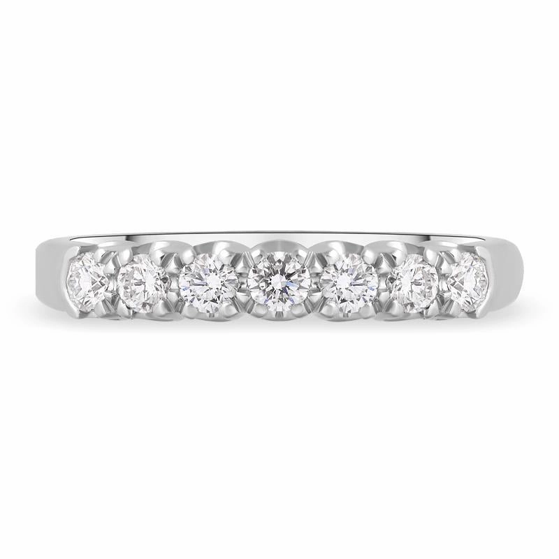 Platinum 0.30ct Diamond Claw Set Wedding Half Eternity Ring