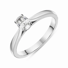 Platinum 0.33ct Diamond Oval Solitaire Ring