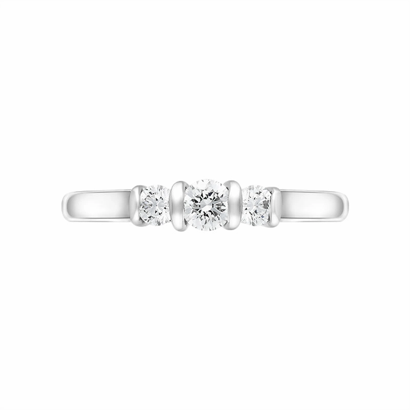 Platinum 0.35ct Diamond Trilogy Bar Set Ring