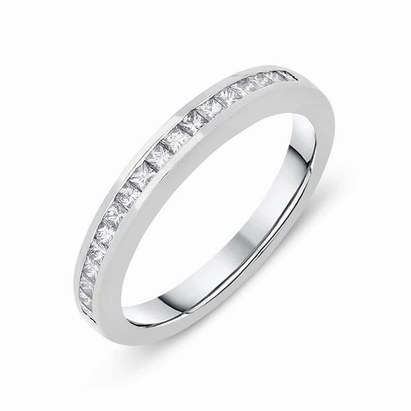 Platinum 0.36ct Diamond Channel Set Half Eternity Ring D