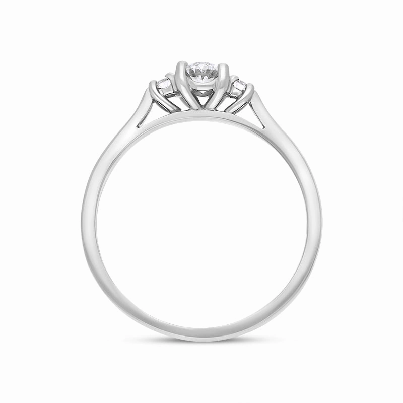 Platinum 0.37ct Diamond GIA Certified Oval Cut Three Stone Ring