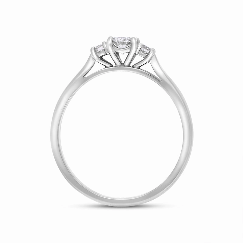Platinum 0.37ct Diamond GIA Certified Oval Cut Three Stone Ring