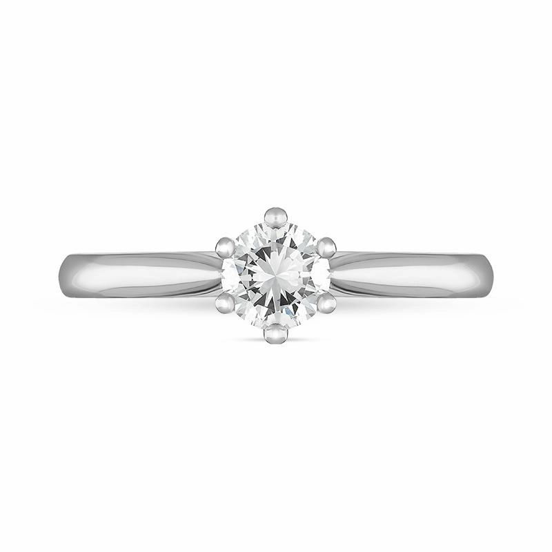 Platinum 0.40ct Diamond Round Brilliant Cut Six Claw Wed Fit Solitaire Ring