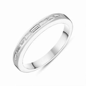 Platinum 0.41ct Diamond Baguette Cut Channel Set Court Ring