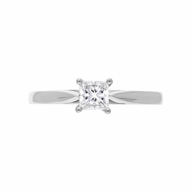 Platinum 0.41ct Diamond Princess Cut Solitaire Ring