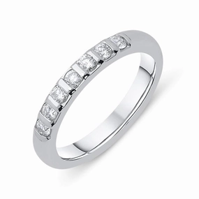 Platinum 0.42ct Diamond Seven Stone Half Eternity Ring D