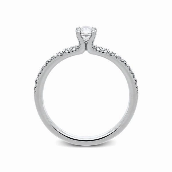 Platinum 0.44ct Diamond Solitaire Tulip Ring