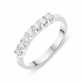 Platinum 0.46ct Diamond Wedding Half Eternity Ring