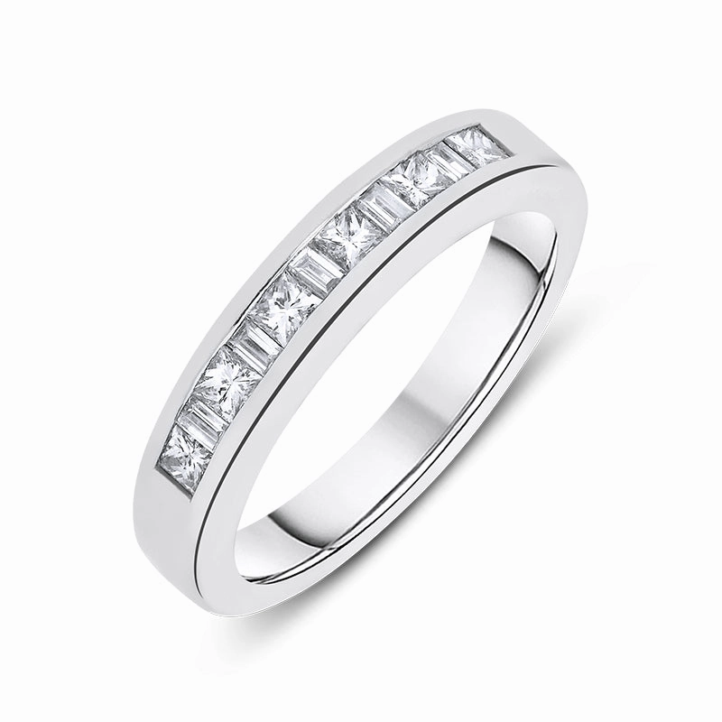 Platinum 0.48ct Diamond Channel Set Half Eternity Ring