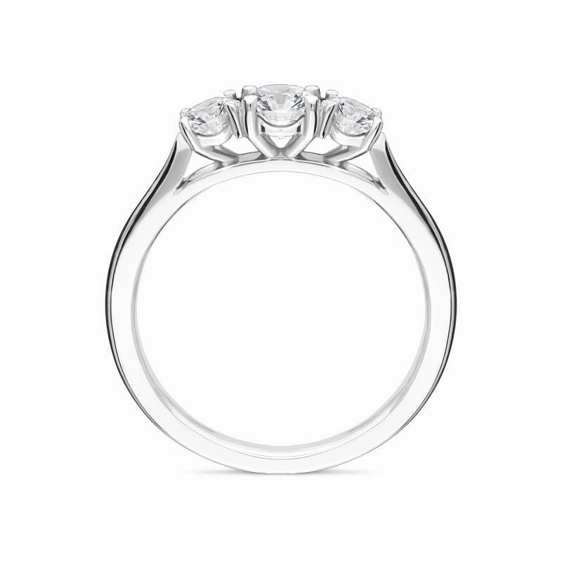 Platinum 0.50ct Diamond Brilliant Cut Trilogy Ring