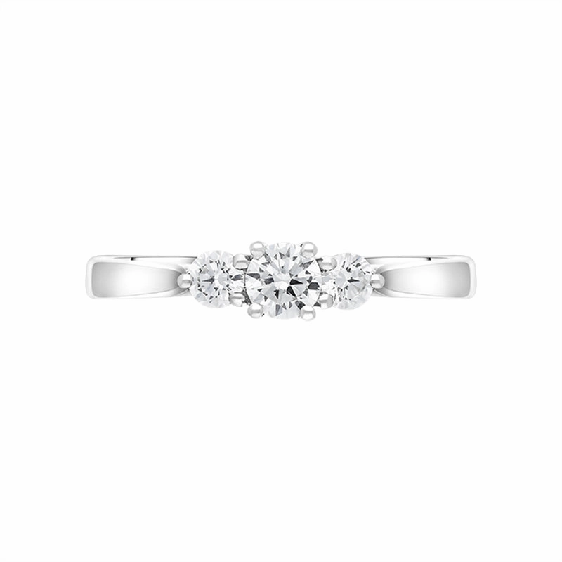 Platinum 0.50ct Diamond Three Stone Ring