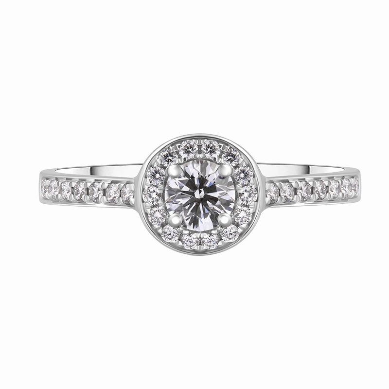 Platinum 0.53ct Diamond Brilliant Cut Halo Ring