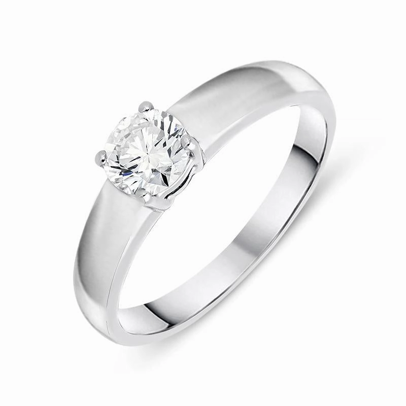 Platinum 0.53ct Diamond Brilliant Cut Solitaire Ring D
