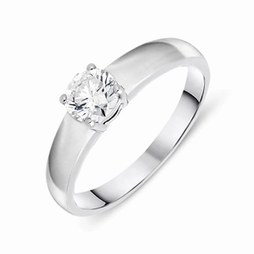 Platinum 0.53ct Diamond Brilliant Cut Solitaire Ring D