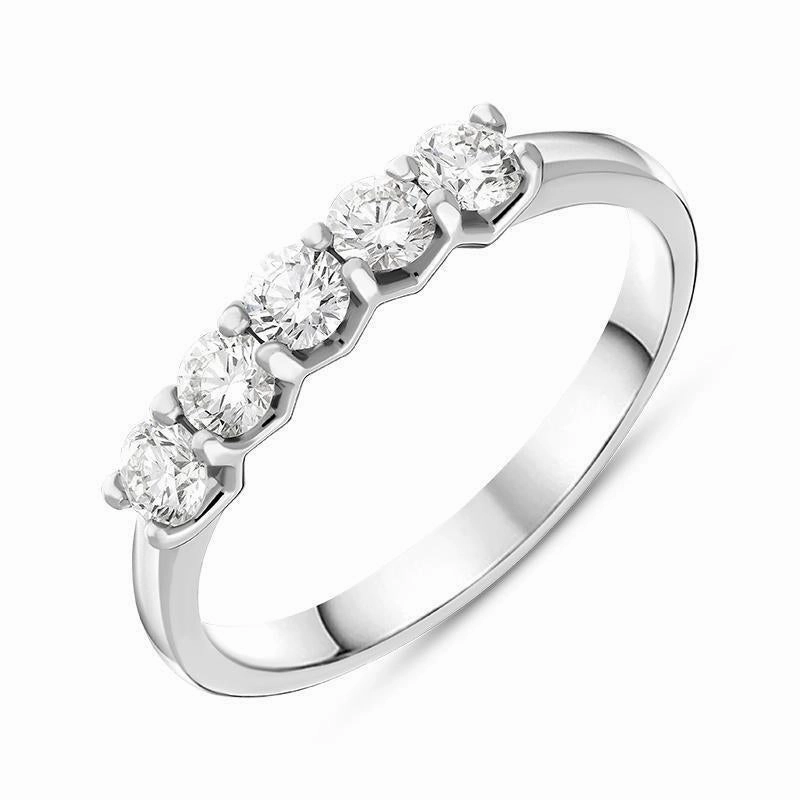 Platinum 0.54ct Diamond Claw Set Wedding Half Eternity Ring