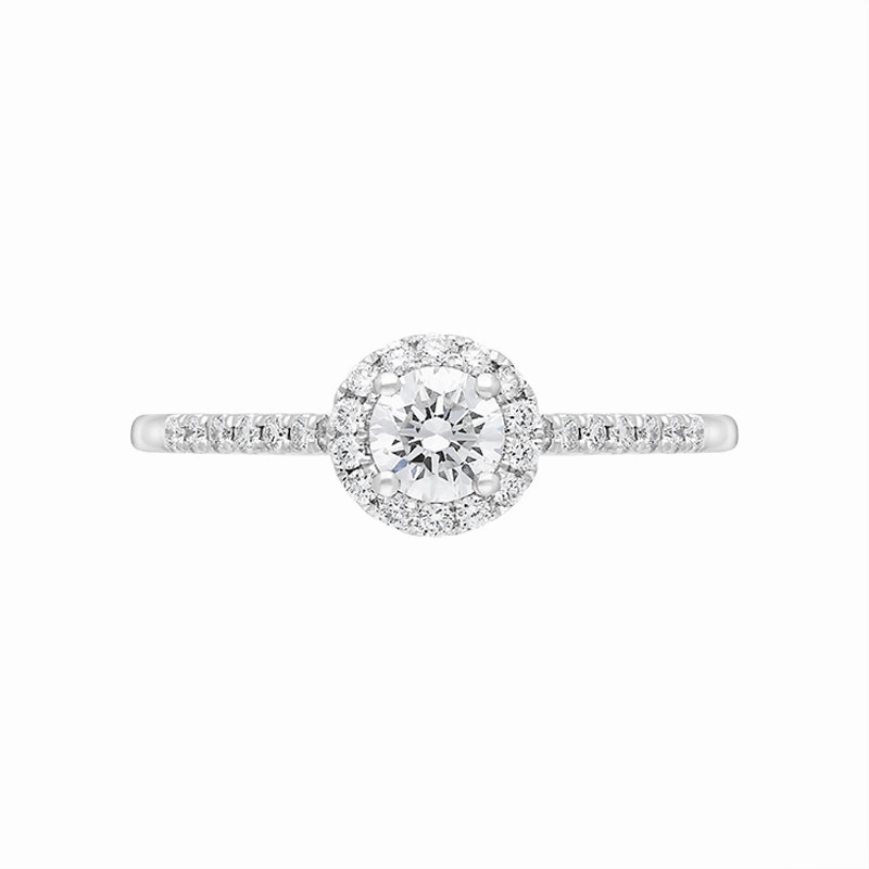 Platinum 0.59ct Diamond Shoulder Set Round Cluster Ring