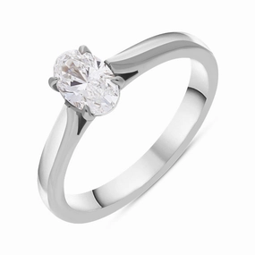 Platinum 0.60ct Diamond Oval Cut Solitaire Ring