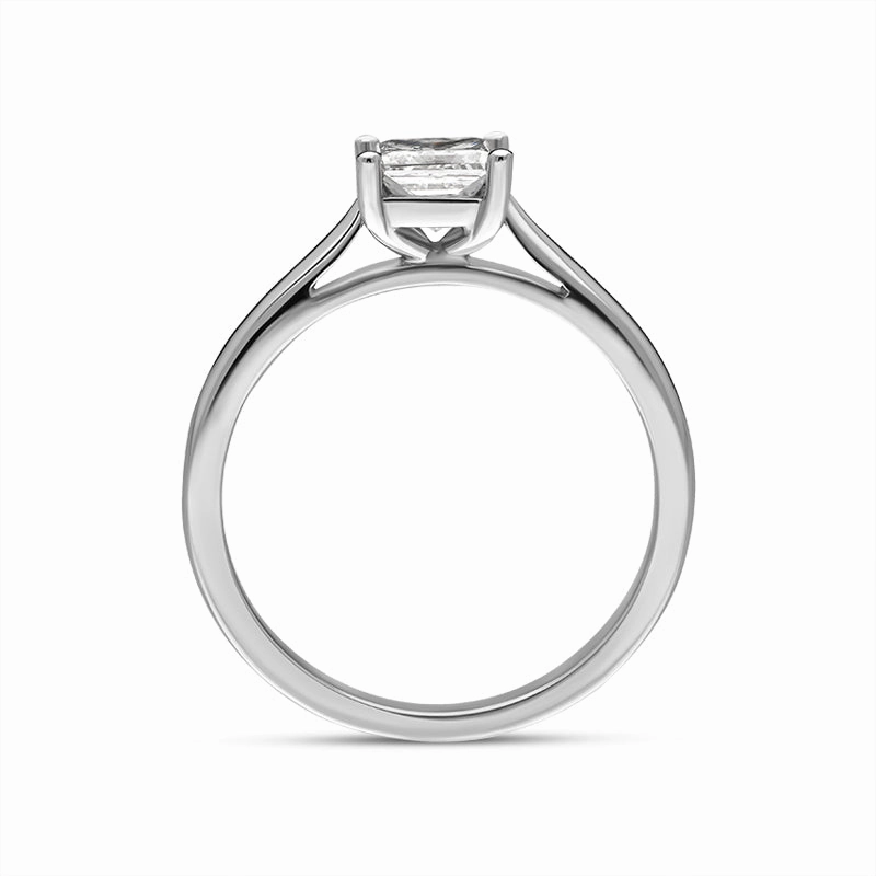 Platinum 0.70ct Diamond Princess Cut Solitaire Ring