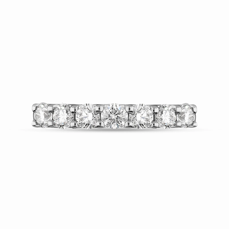 Platinum 0.72ct Diamond Brilliant Cut Wedding Half Eternity Ring