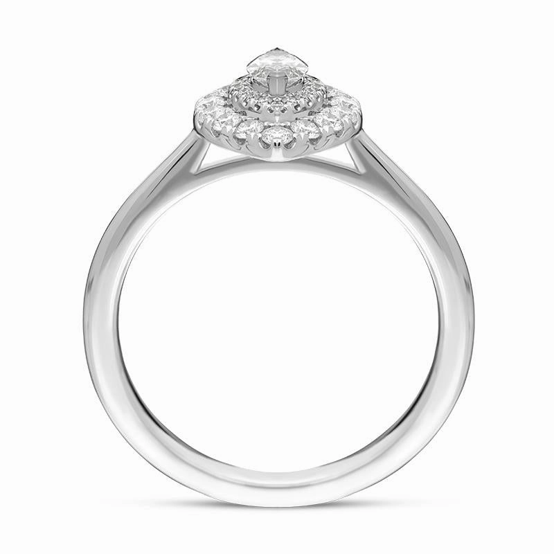 Platinum 0.72ct Diamond Marquise Centre Pave Surround Ring