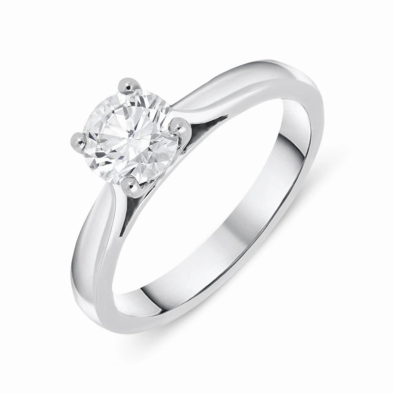 Platinum 0.73ct Diamond Brilliant Cut Solitaire Ring