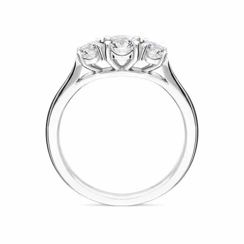 Platinum 0.76ct Diamond Brilliant Cut Trilogy Ring