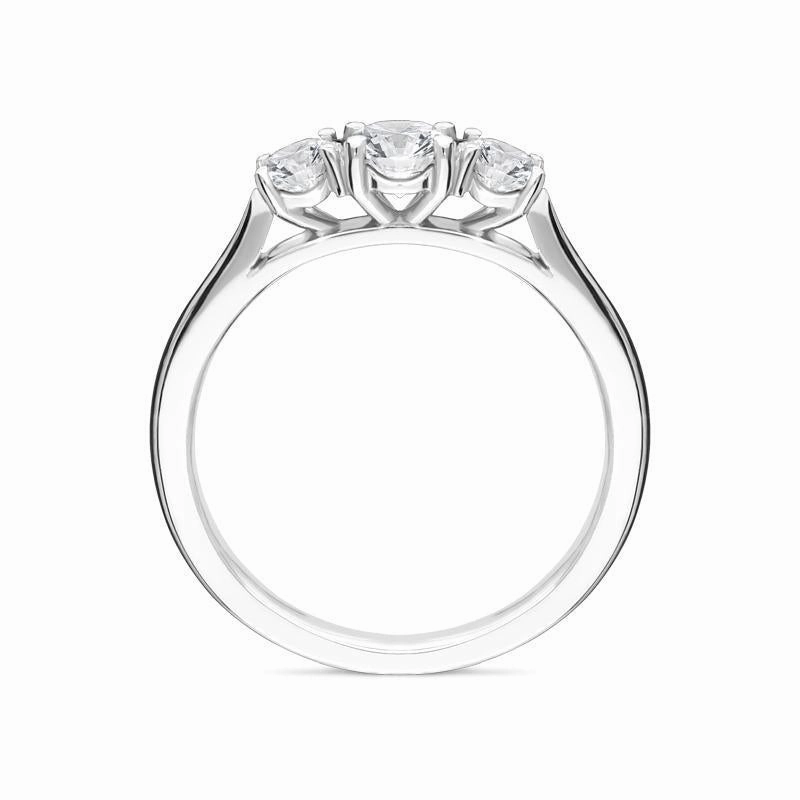 Platinum 0.77ct Diamond Brilliant Cut Trilogy Ring