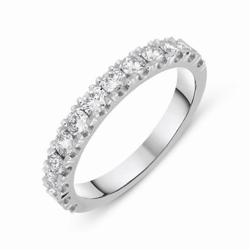 Platinum 0.81ct Diamond Brilliant Cut Wedding Half Eternity Ring
