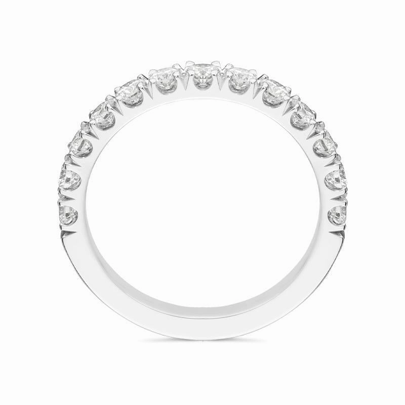 Platinum 0.86ct Diamond Brilliant Cut Wedding Half Eternity Ring