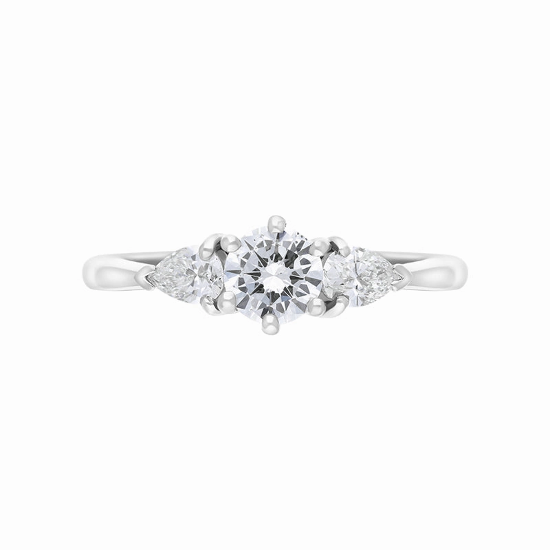 Platinum 0.94ct Diamond Three Stone Ring D