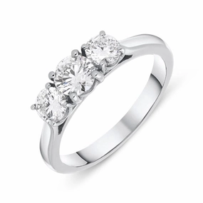 Platinum 1.01ct Diamond Brilliant Cut Trilogy Ring