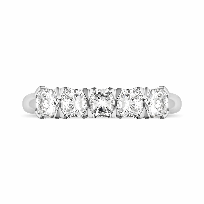 Platinum 1.02ct Diamond Five Stone Wedding Half Eternity Ring