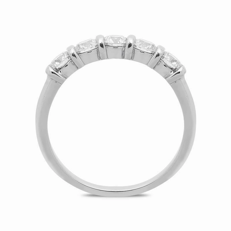 Platinum 1.05ct Diamond Five Stone Wedding Half Eternity Ring
