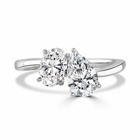 Platinum 1.8ct Laboratory Grown Diamond 'Toi et Moi' Ring