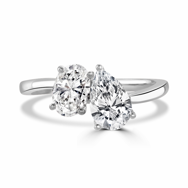 Platinum 1.8ct Laboratory Grown Diamond 'Toi et Moi' Ring