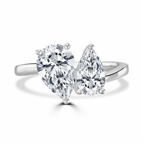 Platinum 2.6ct Laboratory Grown Diamond 'Toi et Moi' Ring
